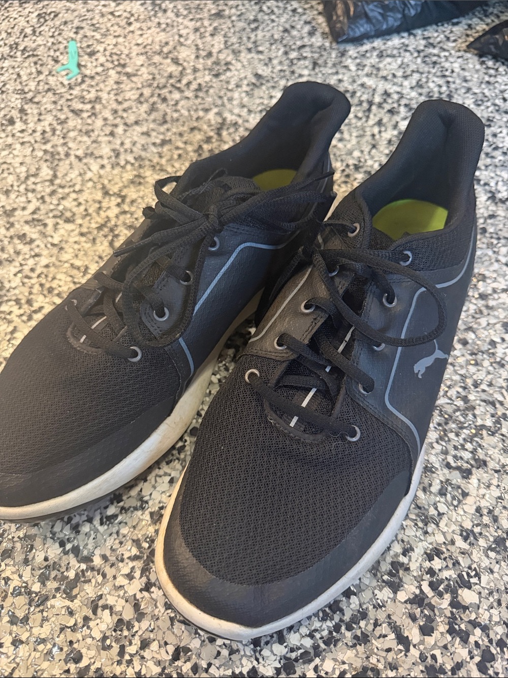 Puma Men's Black Athletic Running Shoes with White Sole